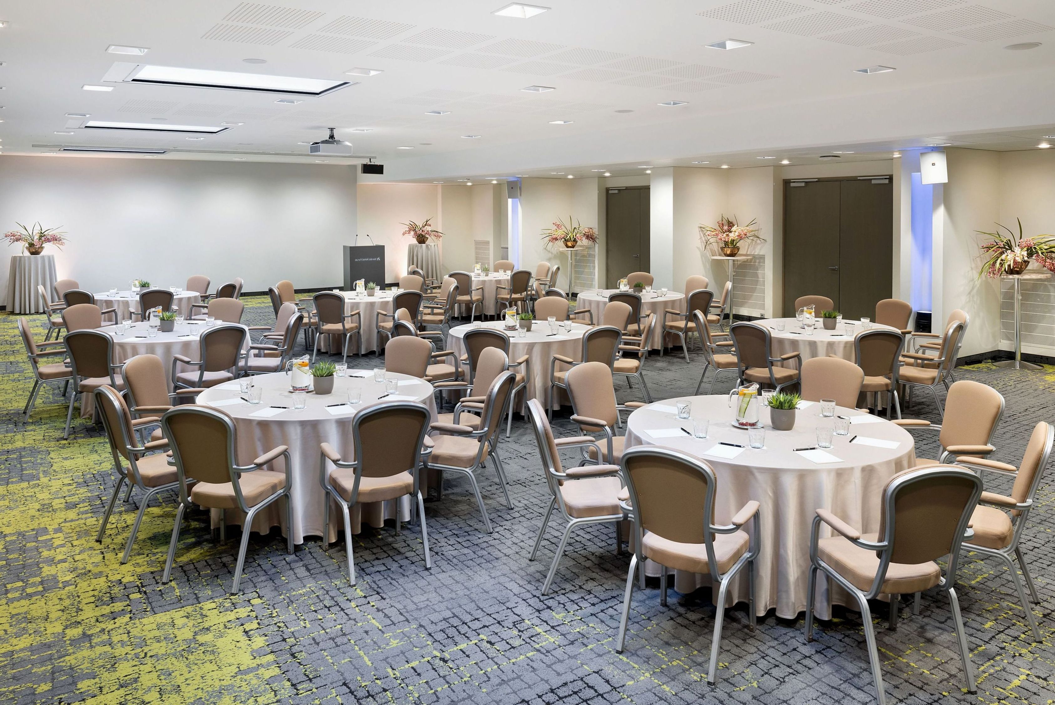 Event space with refined styling and ambient lighting